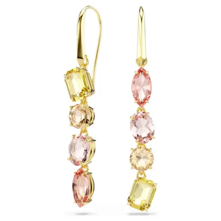 Orecchini Pendenti Gema, Rosa, Placcato color oro Donna Swarovski