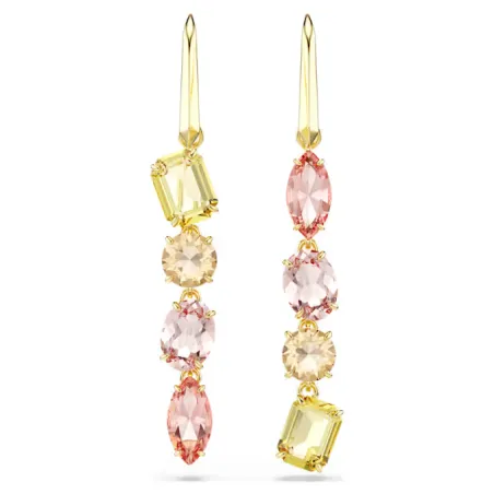 Orecchini Pendenti Gema, Rosa, Placcato color oro Donna Swarovski