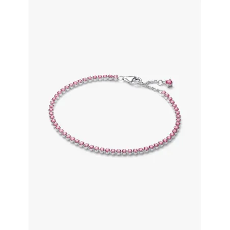 Bracciale Tennis con Pietre Rosa Piccole cm.18 Donna Pandora