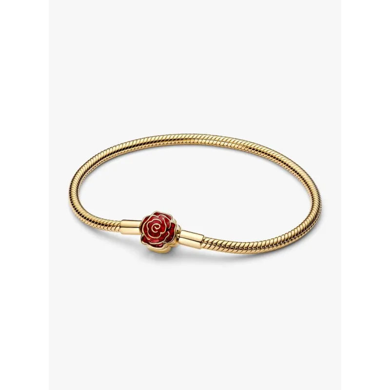 Bracciale dorato Disney, La Bella e la Bestia, Chiusura Rosa Donna Pandora Bracciale dorato Disney, La Bella e la Bestia, Chiusura Rosa Donna Pandora