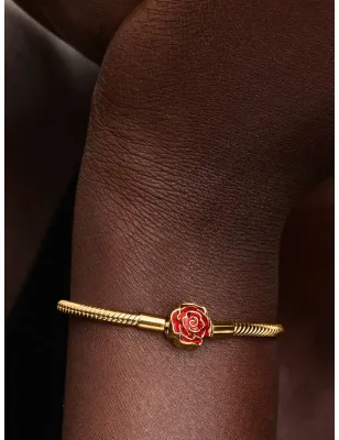 Bracciale dorato Disney, La Bella e la Bestia, Chiusura Rosa Donna Pandora - category_name - XDMG De Marchi Gianotti
