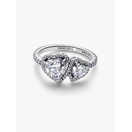 Anello Doppi Cuori Luminosi mis.58 Donna Pandora