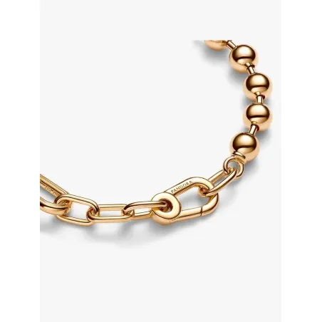 Bracciale Dorato Sfere e Maglia Link cm.17 Donna Pandora