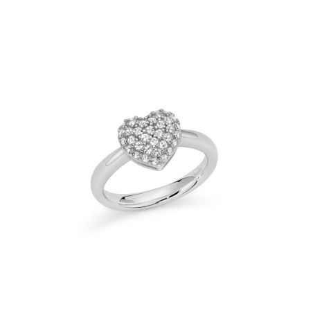 Anello argento topazi bianchi cuore LID4008 Donna Miluna