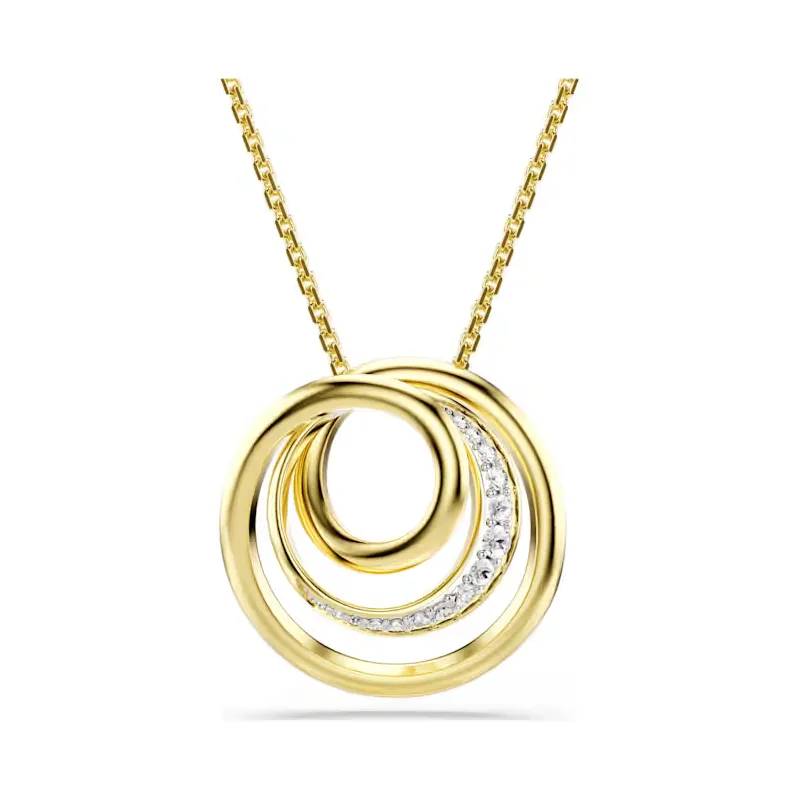 Collana Hyperbola, Taglio Round, Placcata Color Oro Donna Swarovski