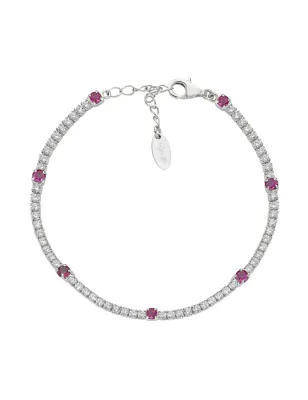 Bracciale Tennis Bianco e Rosso con Zirconi Donna Amen