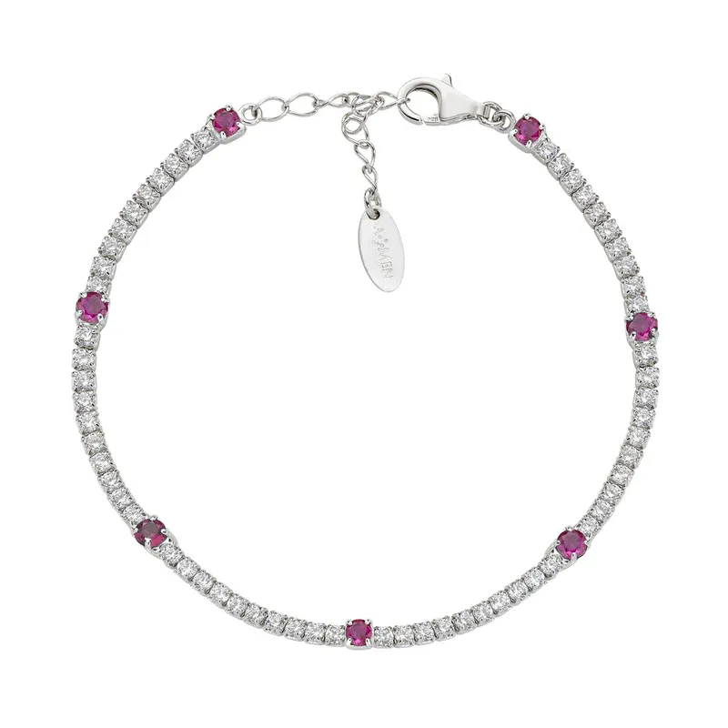 Bracciale Tennis Bianco e Rosso con Zirconi Donna Amen