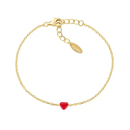Bracciale Cuoricino in Acciaio Dorato Donna Amen
