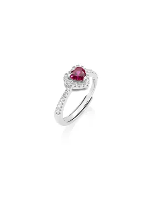 Anello Dolce Cuore Rubino Regolabile mis.10/14 Donna Amen