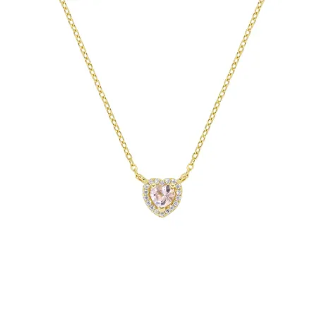 Collana Dorata Dolce Cuore Rosa Morganite Donna Amen