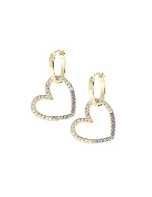 Set Collana e Orecchini Due Cuori Rainbow Donna Amen