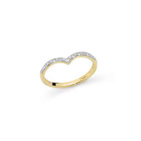 Anello oro giallo 9kt diamanti chevron LID3825BGX Donna Miluna