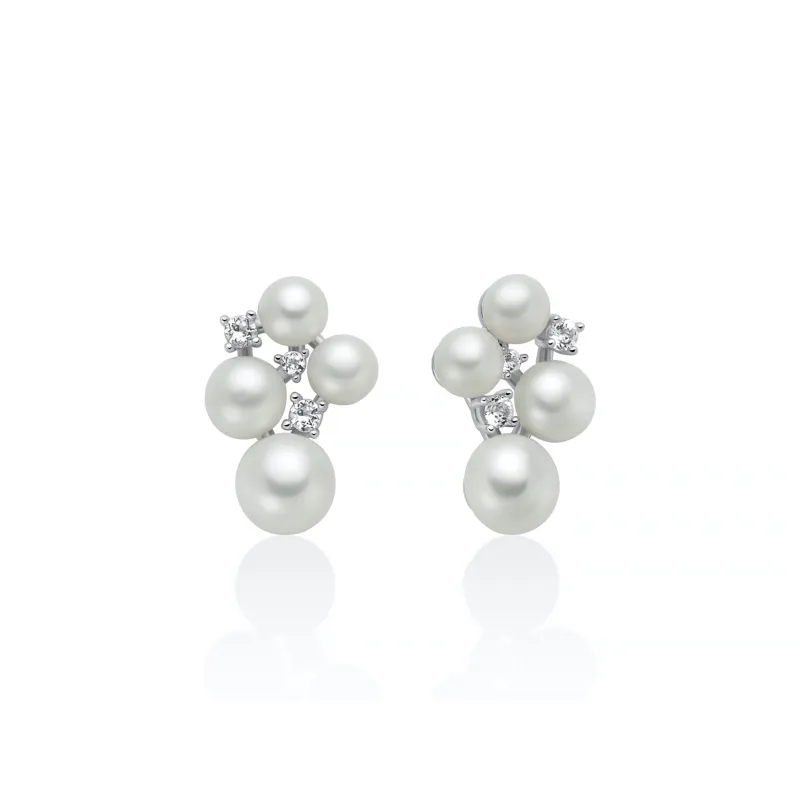 Orecchini argento perle topazi bianchi PER2893 Donna Miluna