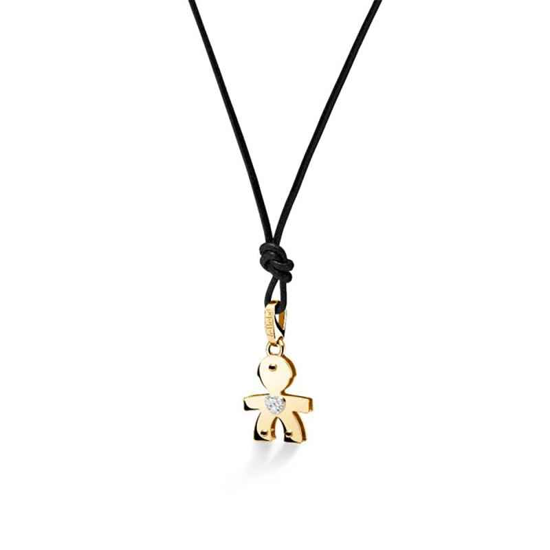 Collana oro giallo sagoma bimbo diamanti LBB060 Donna Le Bebe' Collana oro giallo sagoma bimbo diamanti LBB060 Donna Le Bebe'