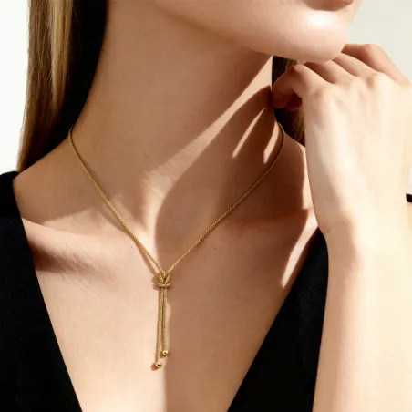 Collana Nodo d'Amore Dorata Donna Amen