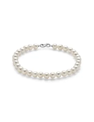 Bracciale oro bianco perle diamante PBR2942 Donna Miluna