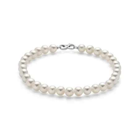 Bracciale oro bianco perle diamante PBR2942 Donna Miluna