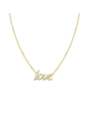 Collana Dorata Love con Zirconi Donna Amen