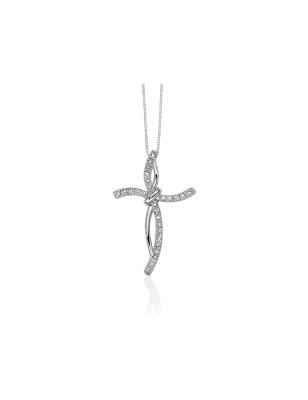 Collana croce diamanti oro 750 CLD4425 Donna Miluna