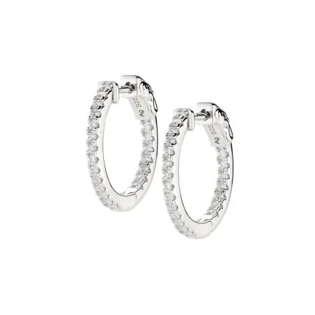 Orecchini a Cerchio Pavé di Zirconi Bianchi Donna Amen