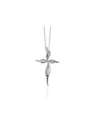 Collana croce diamanti oro 750 CLD4426 Donna Miluna