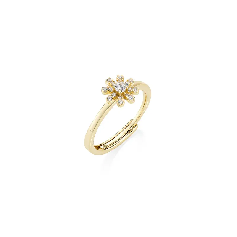 Anello Dorato Mini Margherita Pavé mis.16/20 Donna Amen