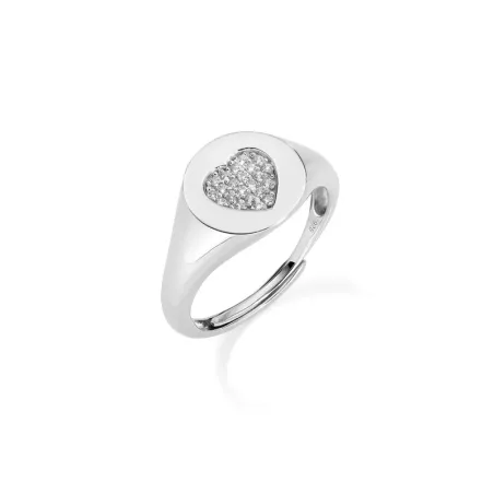 Anello Chevalier Regolabile mis.10/14 Cuore Zirconato Donna Amen