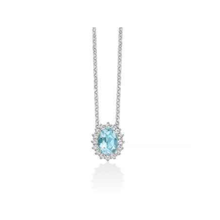 Collana argento 925 topazio azzurro 1,49ct CLD5089 Donna Miluna