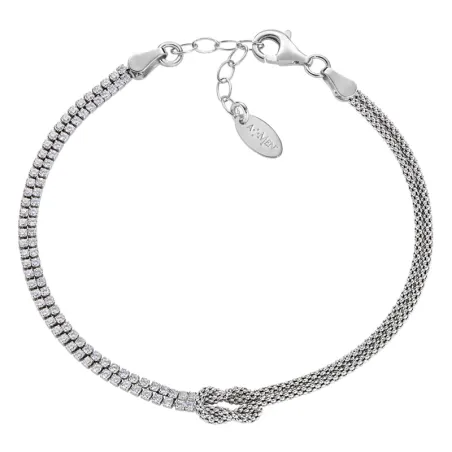 Bracciale Nodo d'Amore con Zirconi Bianchi Donna Amen