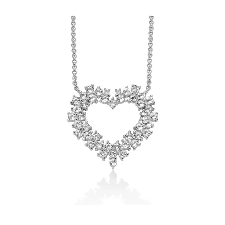 Collana argento cuore topazi bianchi CLD5097 Donna Miluna