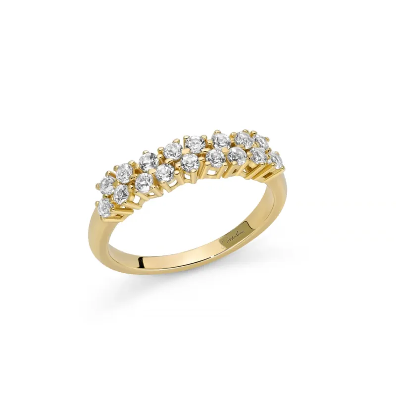 Anello argento dorato topazi bianchi veretta LID3958G Donna Miluna Anello argento dorato topazi bianchi veretta LID3958G Donna Miluna
