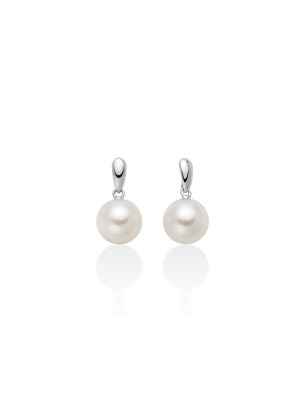 Orecchini oro bianco perle 7-7,5mm pendenti PER2300 Donna Miluna
