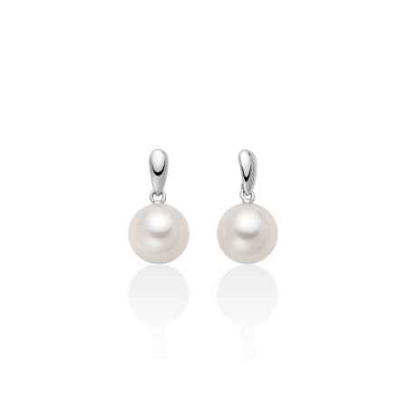 Orecchini oro bianco perle 7-7,5mm pendenti PER2300 Donna Miluna
