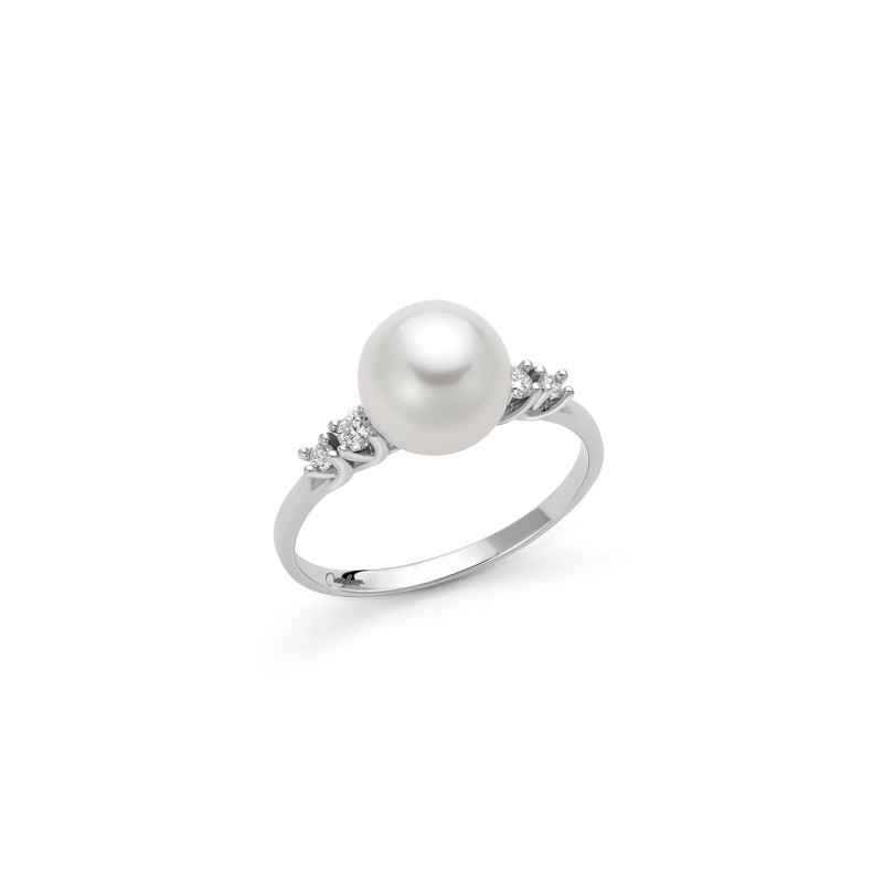 Anello oro bianco perla Akoya diamanti PLI1694 Donna Miluna Anello oro bianco perla Akoya diamanti PLI1694 Donna Miluna