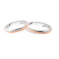 Anello Fede in oro bianco e rosa con Diamante Donna Polello