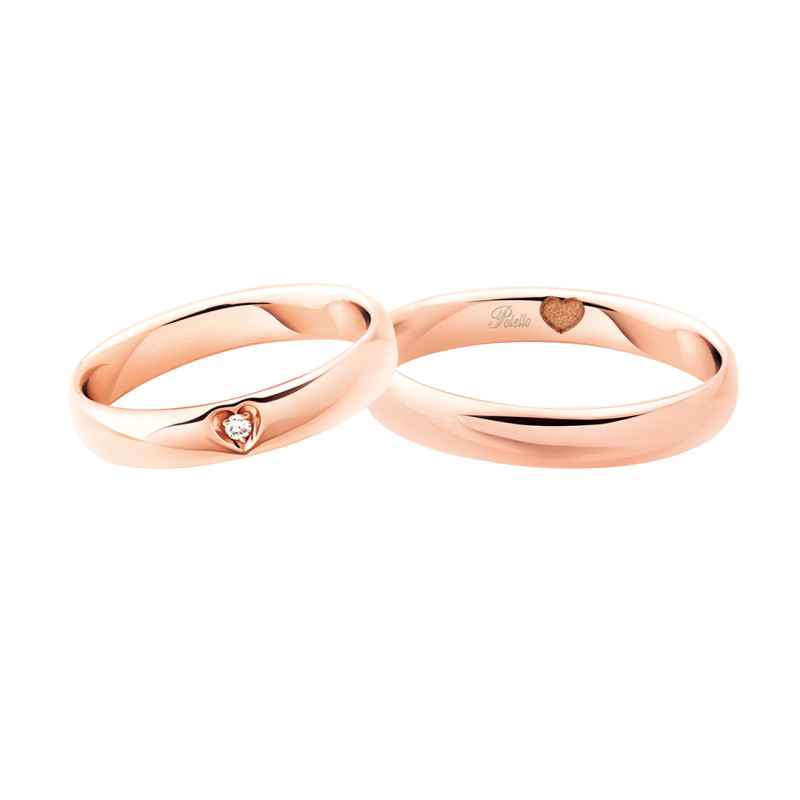 ANELLO FEDE IN ORO ROSA E DIAMANTE DONNA POLELLO 