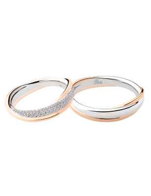 ANELLO FEDE ORO BIANCO ROSA UOMO-DONNA POLELLO 