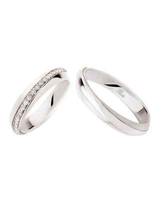 ANELLO FEDE IN ORO BIANCO DIAMANTI 0.38 DONNA POLELLO 