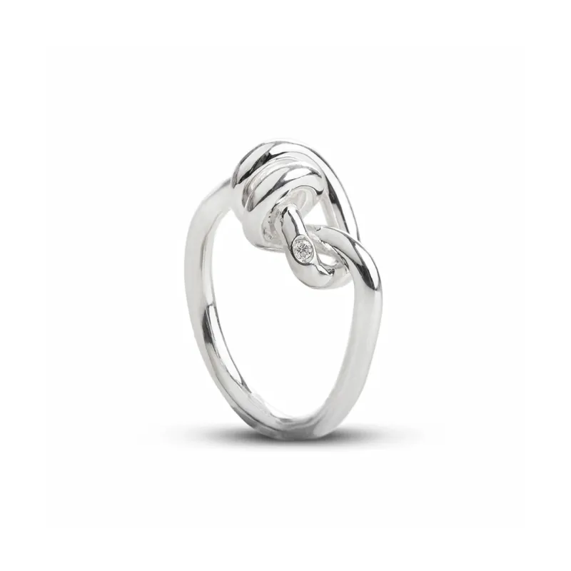 Anello Nodi d'Amore in Argento con diamante m.14 Donna Rubinia