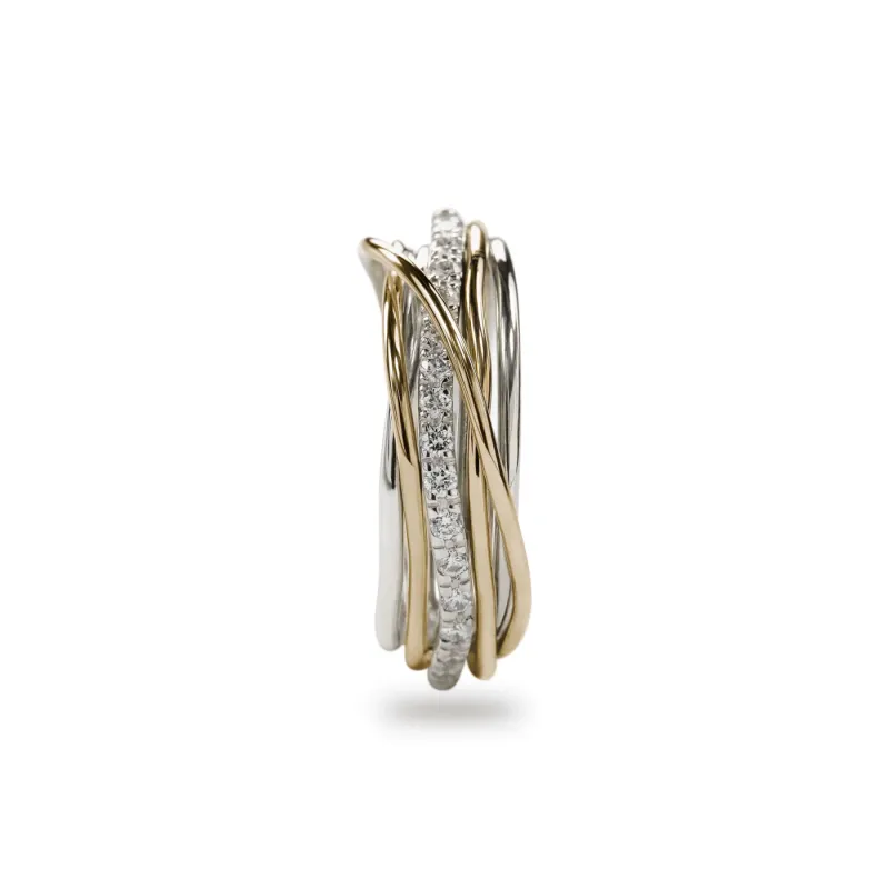 Anello Filodellavita 7 Fili Oro Giallo Diamanti m 14 Donna Rubinia Anello Filodellavita 7 Fili Oro Giallo Diamanti m 14 Donna Rubinia
