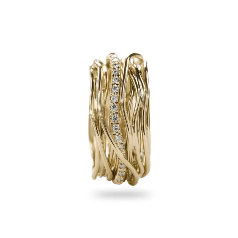 Anello Filodellavita 13 Fili Oro Giallo Diamanti m 15 Donna Rubinia Anello Filodellavita 13 Fili Oro Giallo Diamanti m 15 Donna Rubinia