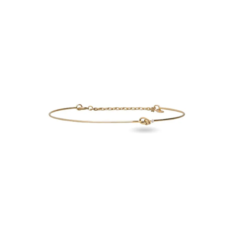 Bracciale Filodamore Oro Giallo 9Kt con Nodino e Diamantino Rubinia
