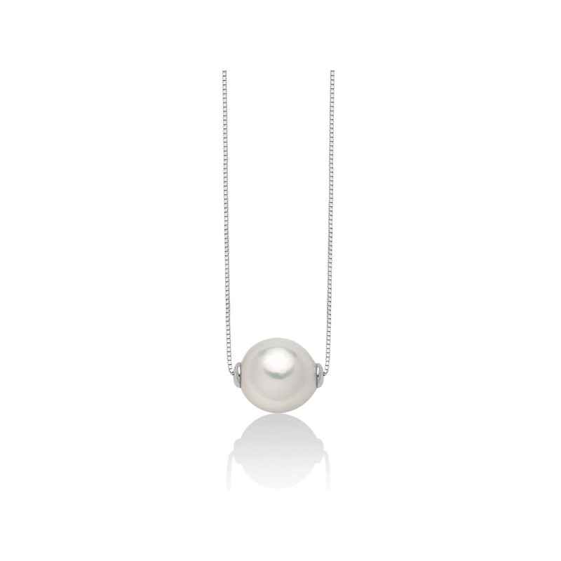 COLLANA PERLA PASSANTE BIANCA DONNA MILUNA LE PERLE