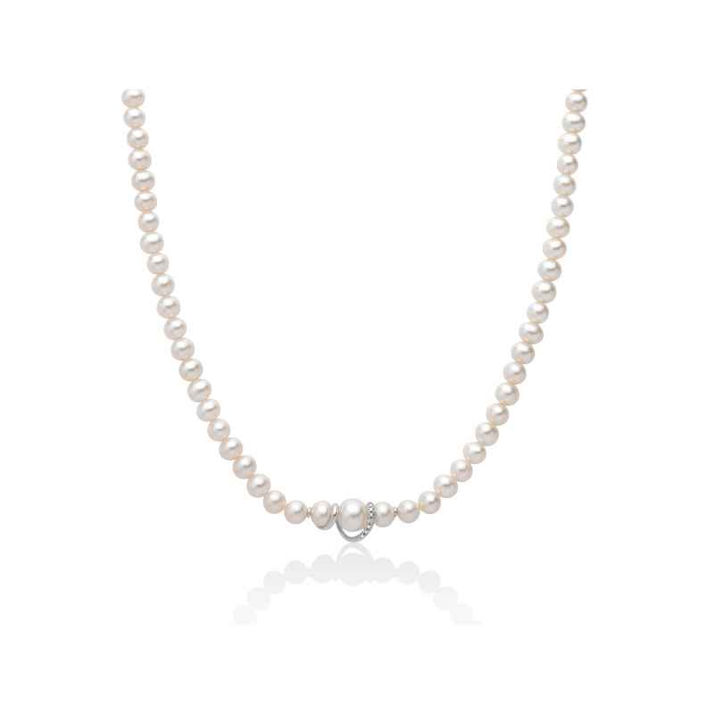 Collana Perle Oriente Centrale oro e diamante Donna Miluna Le Perle