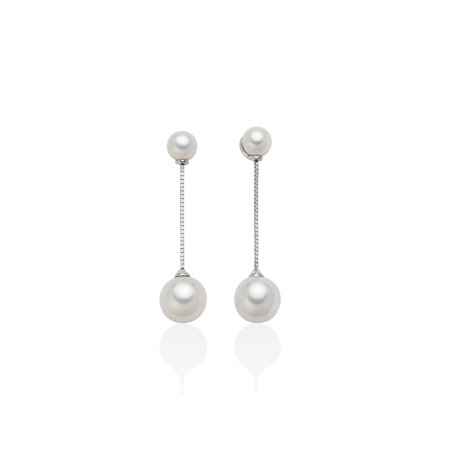 Orecchini PER2573 Perle Pendenti Oro Bianco Donna Miluna