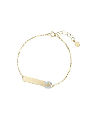 Bracciale oro targhetta e angelo azzurro Bambini Roberto Giannotti