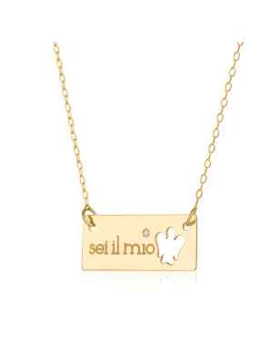 Collana GIROCOLLO TARGHETTA SEI IL MIO ANGELO Donna Roberto Giannotti