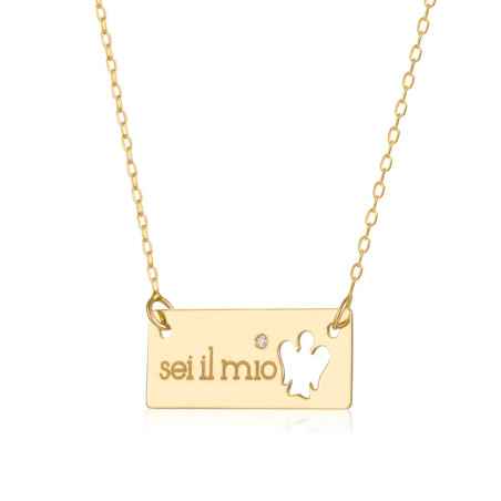 Collana GIROCOLLO TARGHETTA SEI IL MIO ANGELO Donna Roberto Giannotti