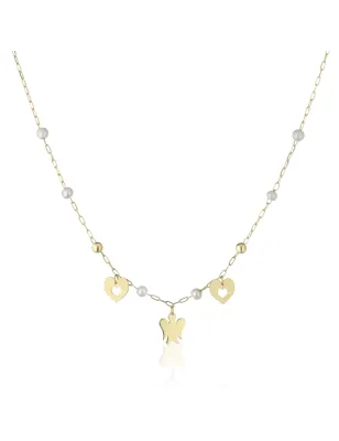 Collana oro con perle cuori e Angeli Donna Roberto Giannotti