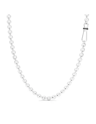 Collana solo maglia Argento e Spinelli neri Uomo Zancan